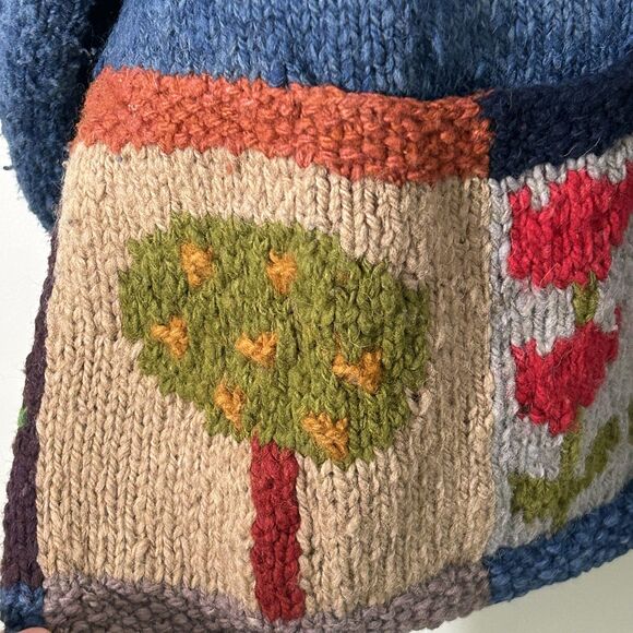 Amano Wool Sweater Vintage Church Wedding Farm Garden Pockets Size OS Chapel - Picture 3 of 11